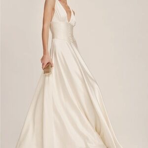 Elegant Cream Evening Gown